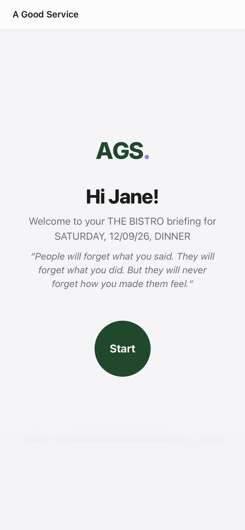 A personal welcome